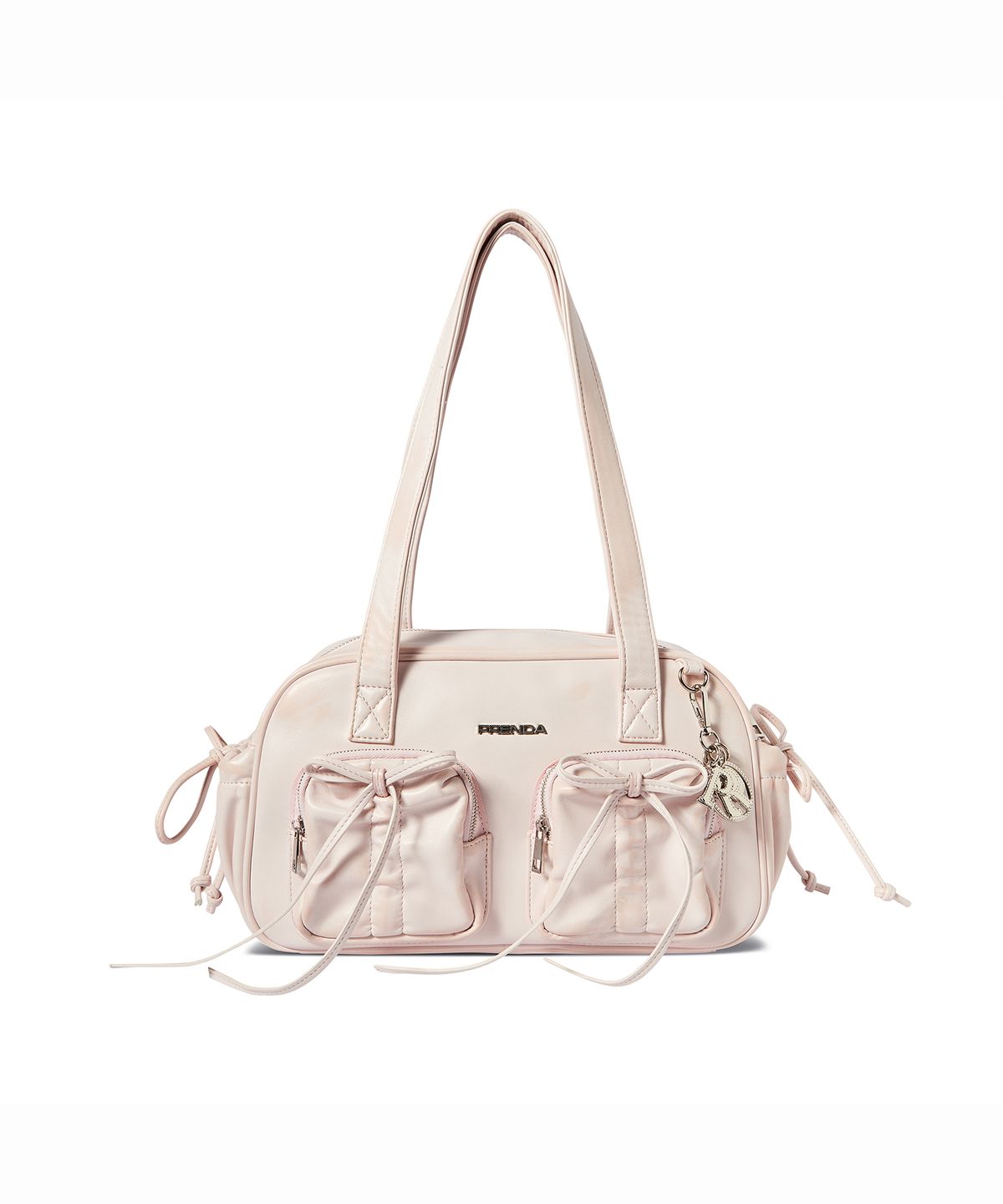 프렌다(PRENDA) LEATHER POCKET SHIRRING RIBBON BAG PINK