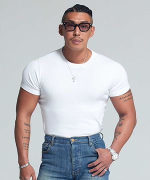 맥스게인 머슬핏 반팔티셔츠 화이트