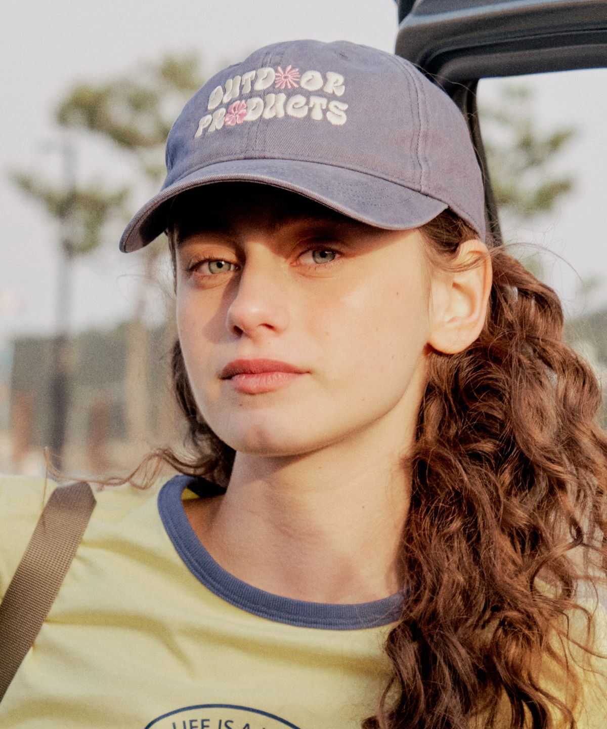 아웃도어 프로덕츠(OUTDOOR PRODUCTS) FLOWER LOGO WASHED BALL CAP (INDIGO BLUE)