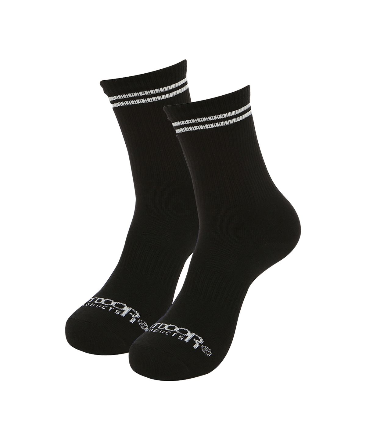 아웃도어 프로덕츠(OUTDOOR PRODUCTS) W STRIPE MID-LENGTH SOCKS (BLACK)