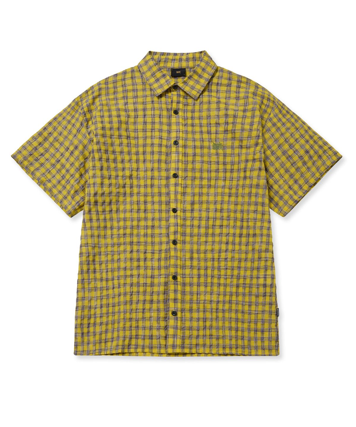 브라운브레스(BROWNBREATH) TAG CHECK HALF SHIRTS - YELLOW