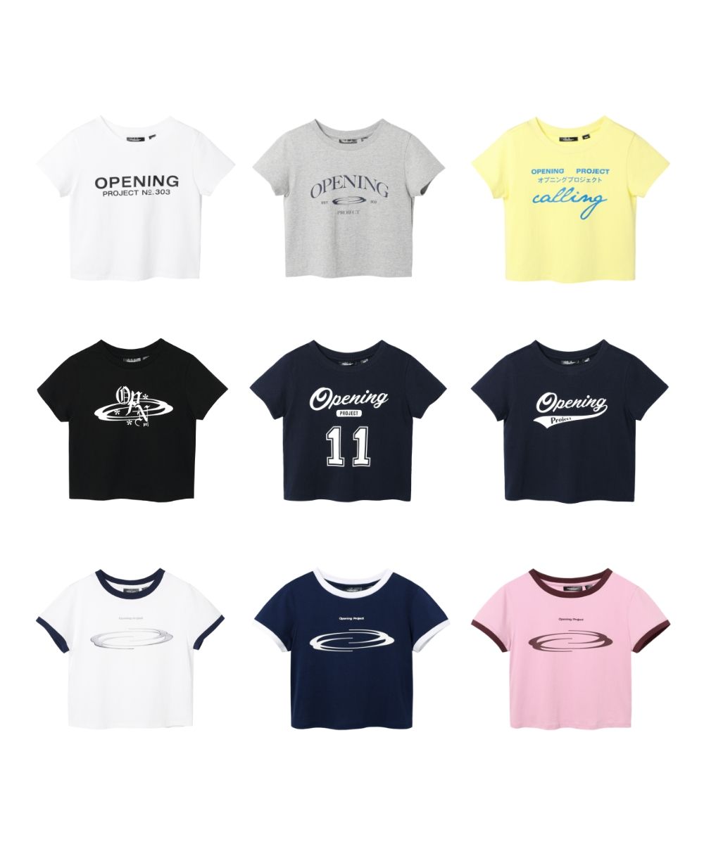 【OPENING PROJECT】25SS W Cropped Calling Half T Shirt MUSINSA | OPENING PROJECT [2Pack] W Cropped Half T Shirt