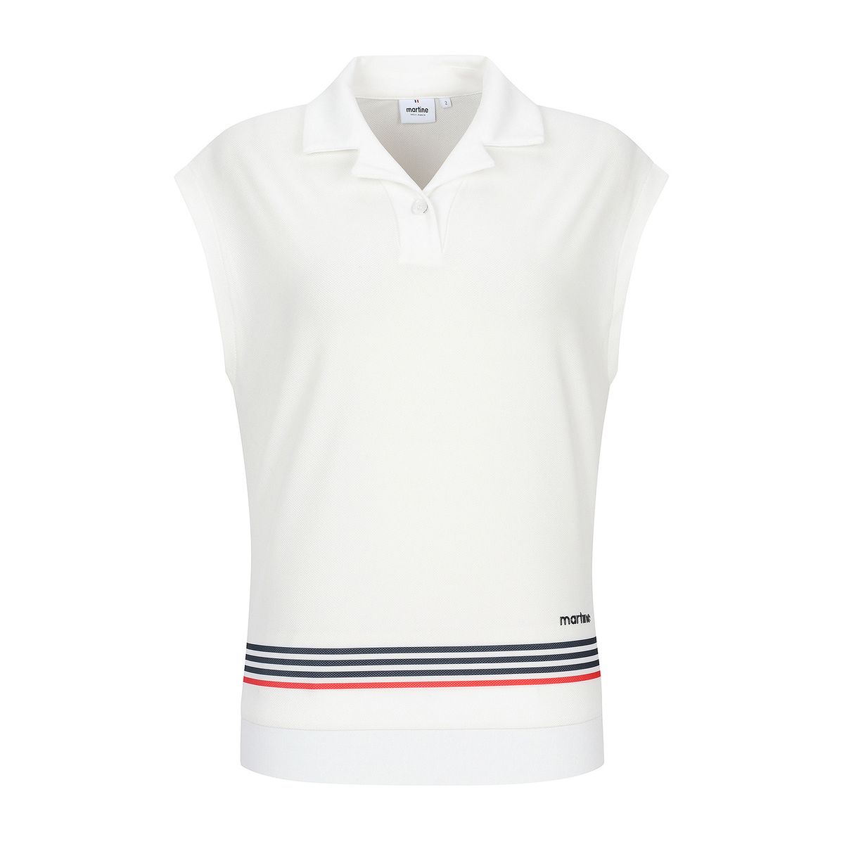 마틴골프(MARTINE GOLF) Stripe Print Sleeveless Shirts_White
