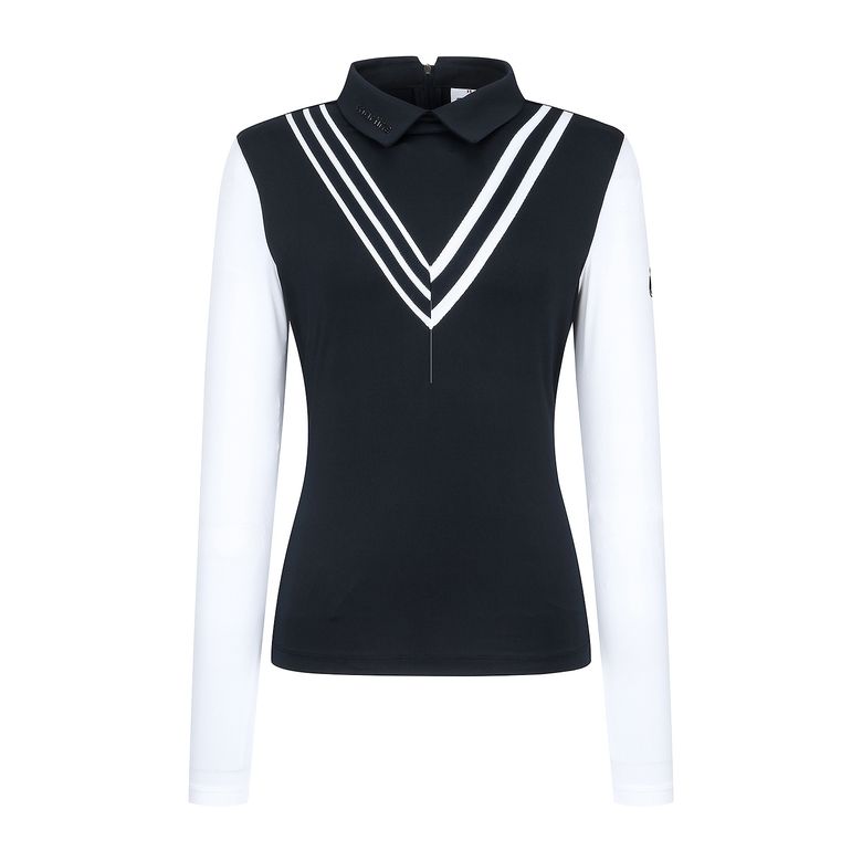 Chevron Cooling Sleeve T-Shirts_D/Navy