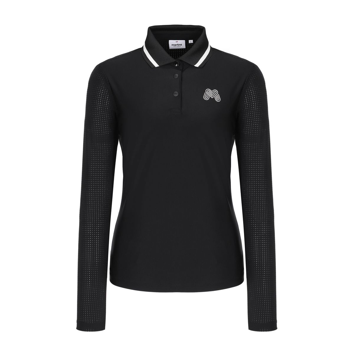 마틴골프(MARTINE GOLF) Perforated Fabric T-Shirts_Black
