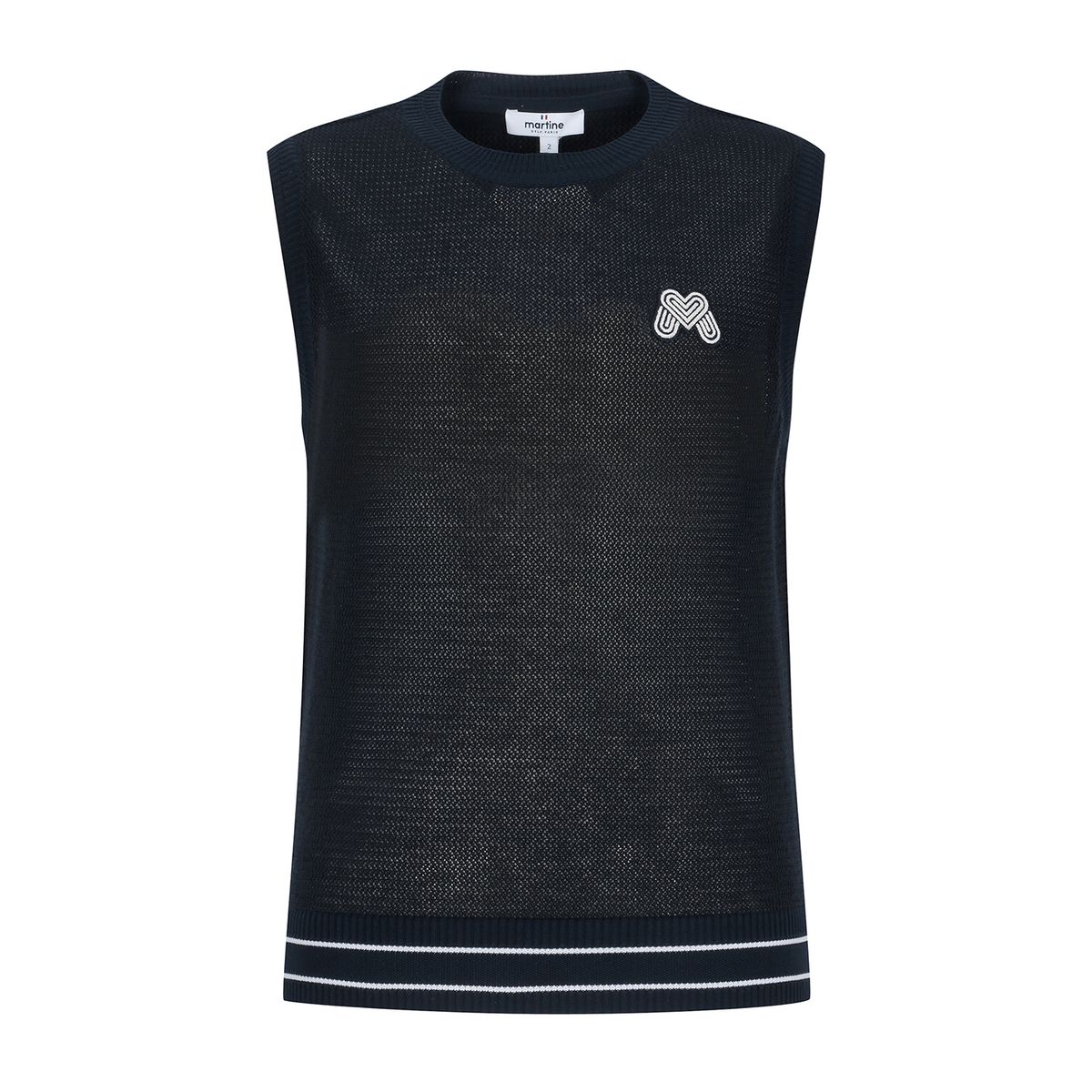 마틴골프(MARTINE GOLF) Mesh round Neck Knit Vest_Navy