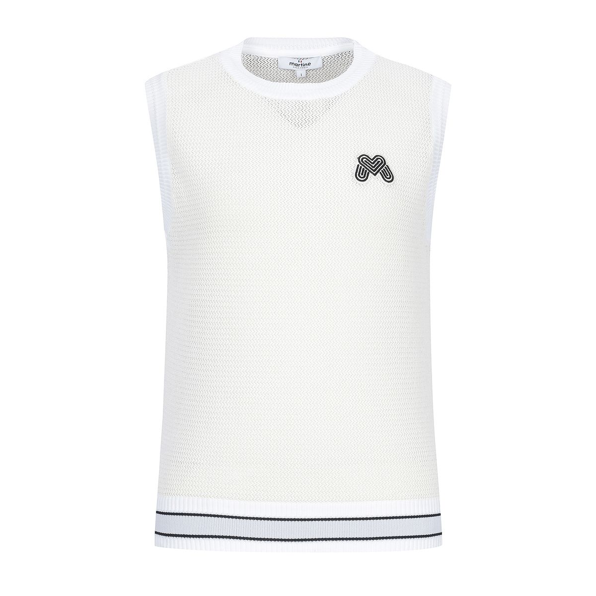마틴골프(MARTINE GOLF) Mesh round Neck Knit Vest_White