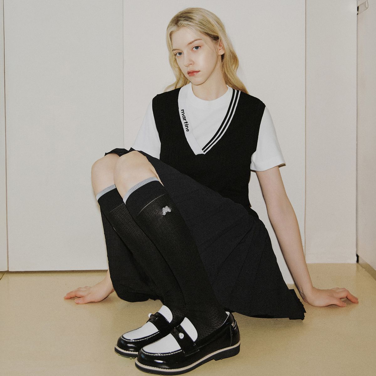 마틴골프(MARTINE GOLF) Pleats Wrap Culottes_Black