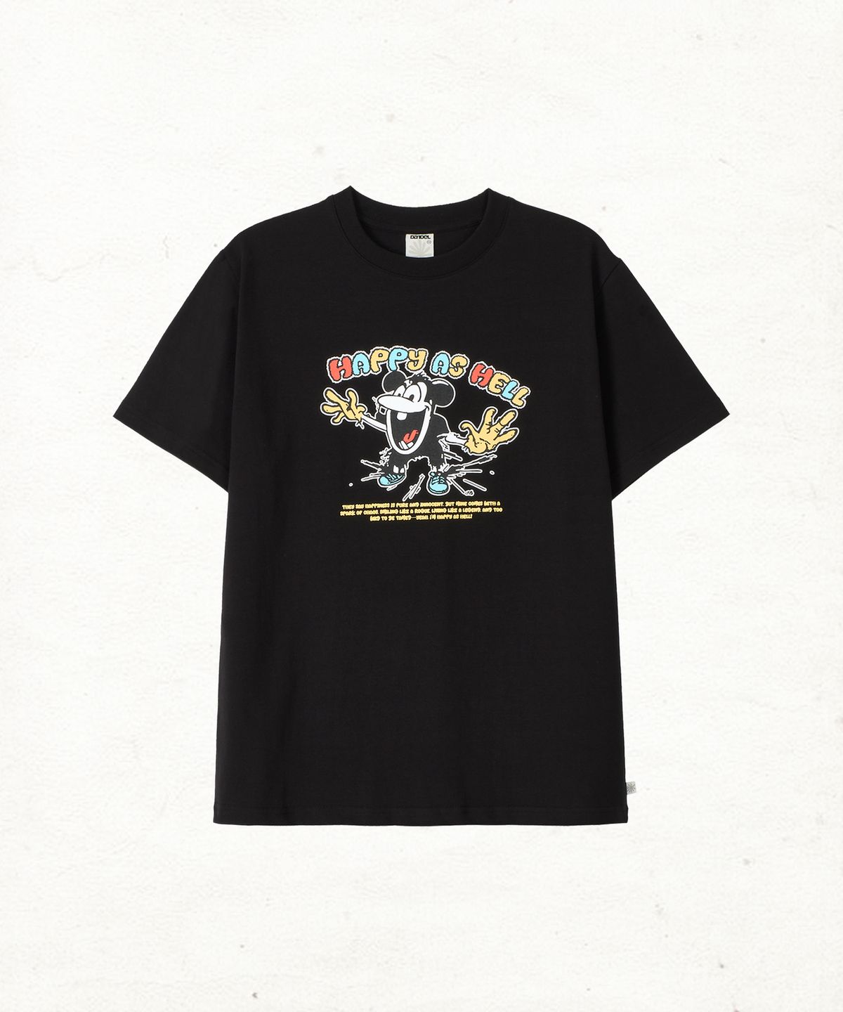단델(DANDEL) DD happy as hell tee (BLACK)