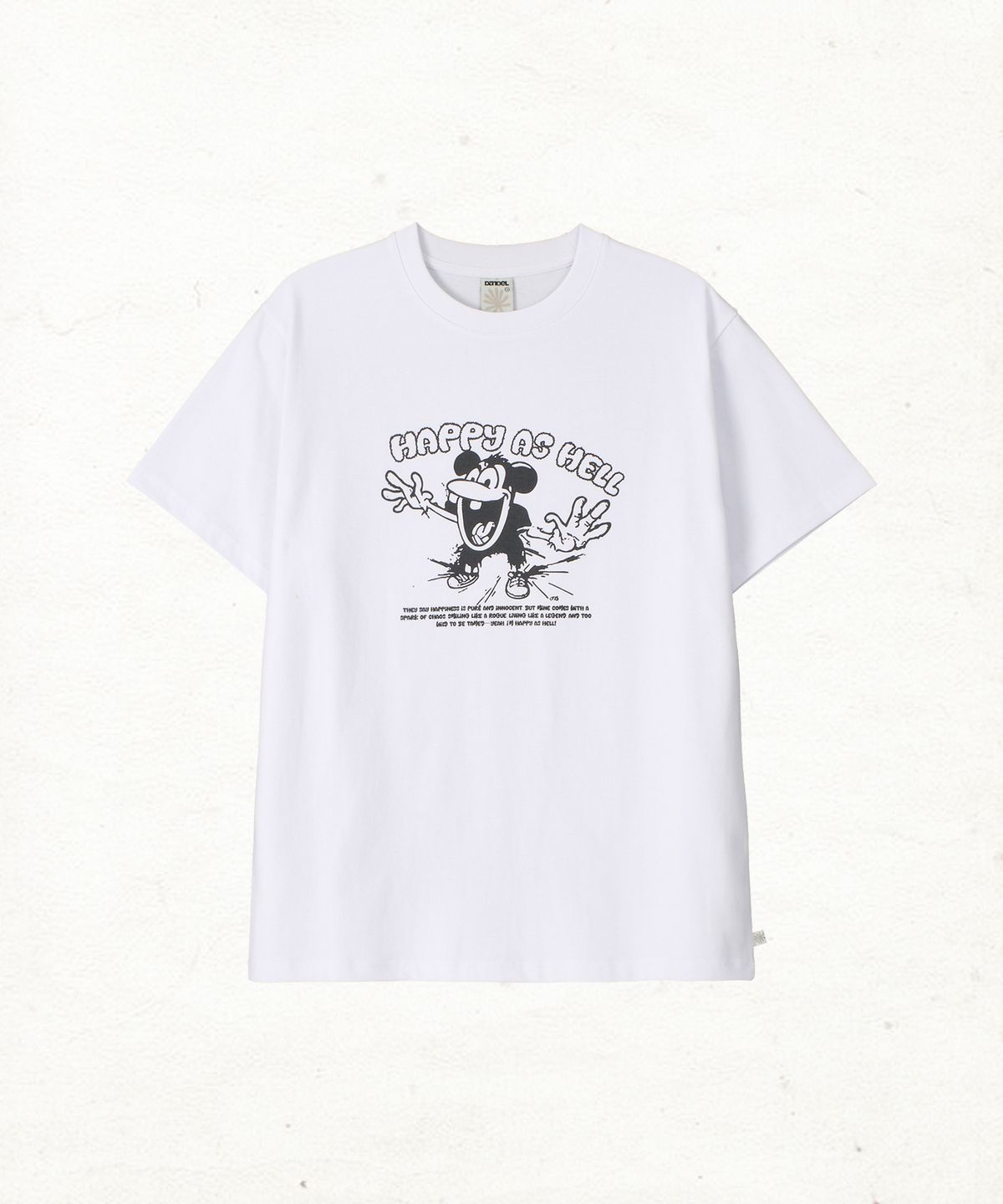 단델(DANDEL) DD happy as hell tee (WHITE)