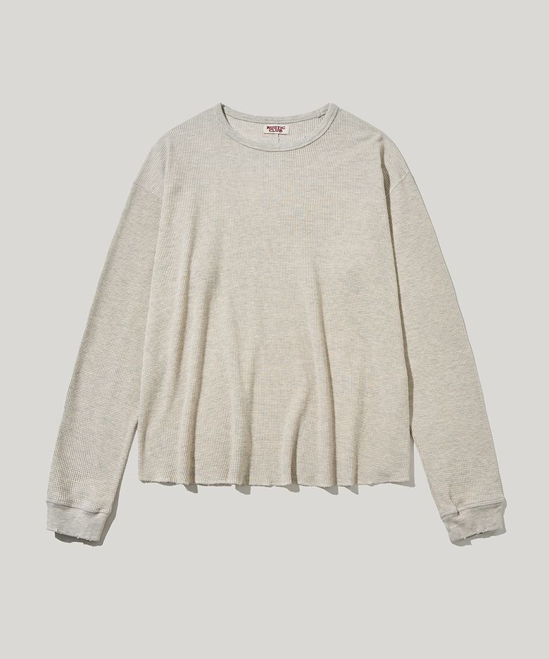 VINTAGE WAFFLE LONG SLEEVE_OATMEAL