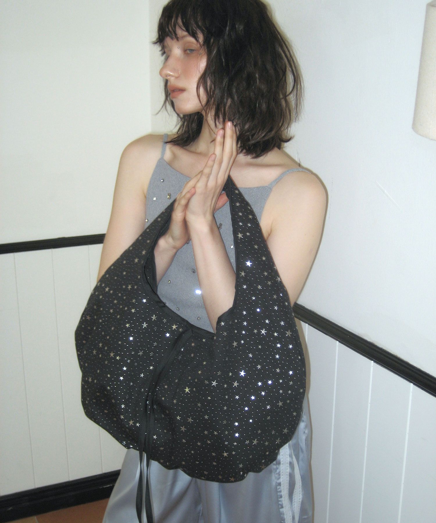 [OTIE] ★ Plumpy hobo bag MUSINSA | OTIE Plumpy Hobo Bag [Star Silver Black]