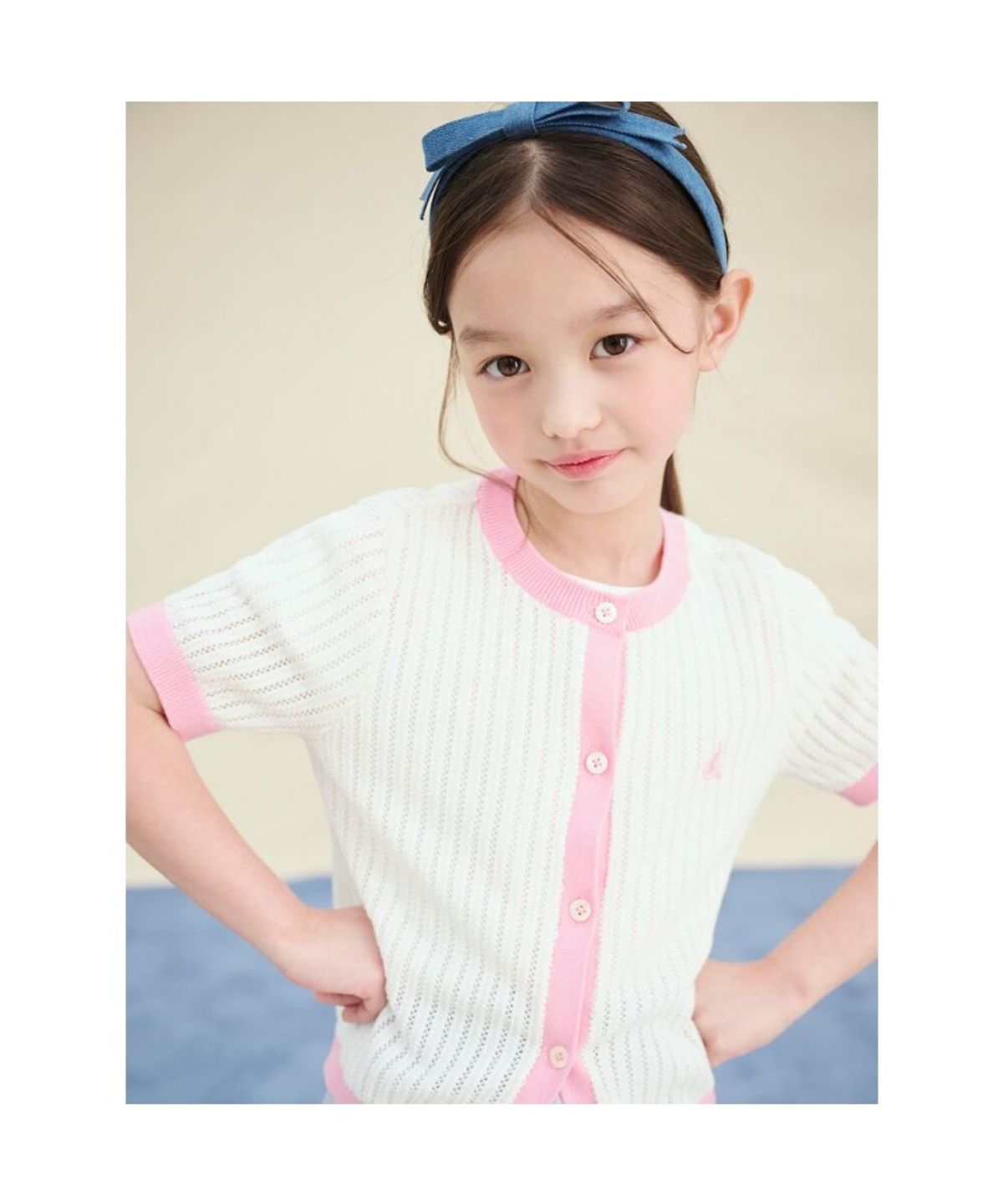 빈폴 키즈(BEANPOLE KIDS) 여아 크로쉐 가디건  아이보리 (BI545AG030)