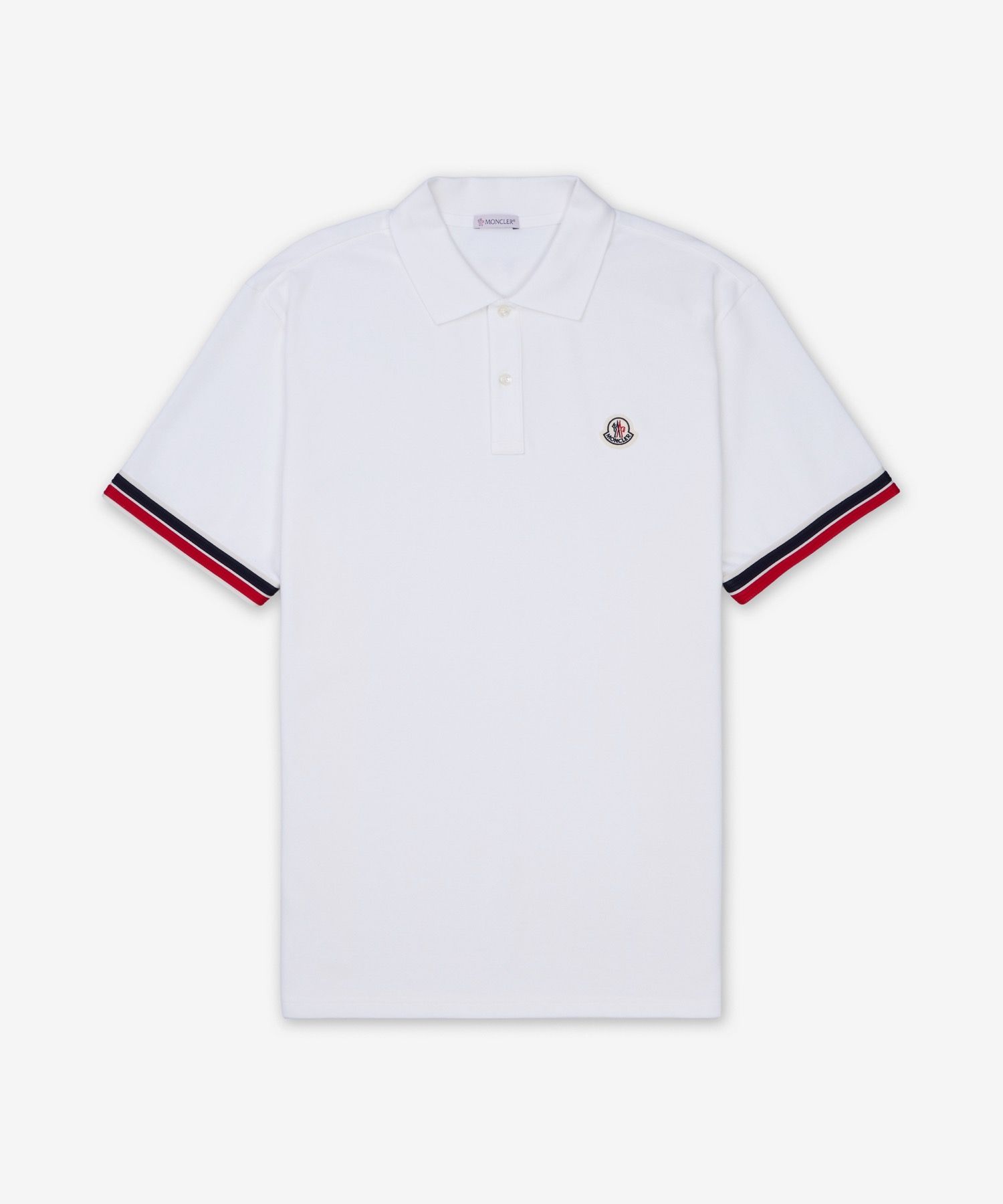 MUSINSA公式 | MONCLER ストライプコットン半袖ポロシャツ - ホワイト 