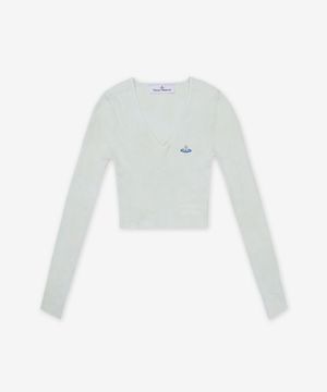 베아 크롭 브이넥 니트 - 피스타치오 / 1803004WY003KM403