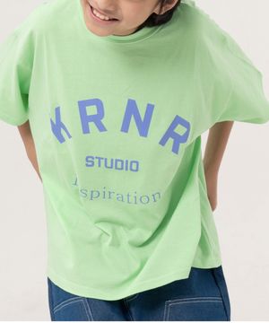 인스퍼레이션 오버사이즈 시그니처 레터링 반팔티 코랄,챠콜,그린