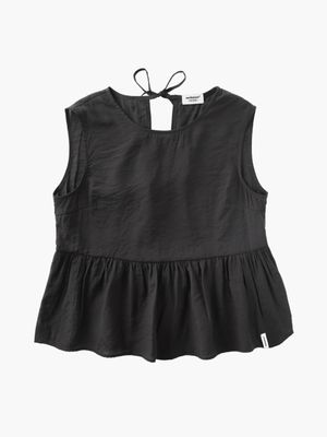 백리본 나시 블라우스 (블랙)