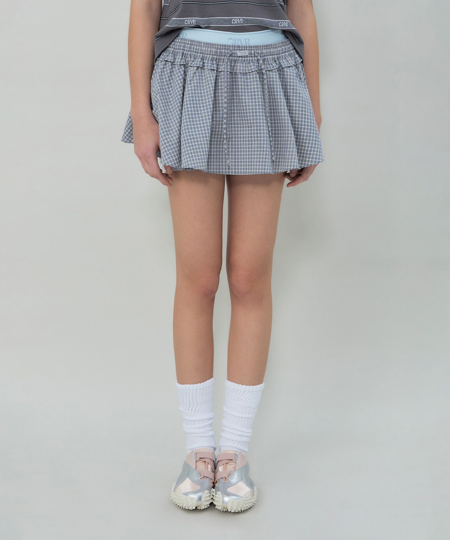 MUSINSA公式 | GROVE MADISON CHECK SKIRT-PANTS (GREY CHECK)