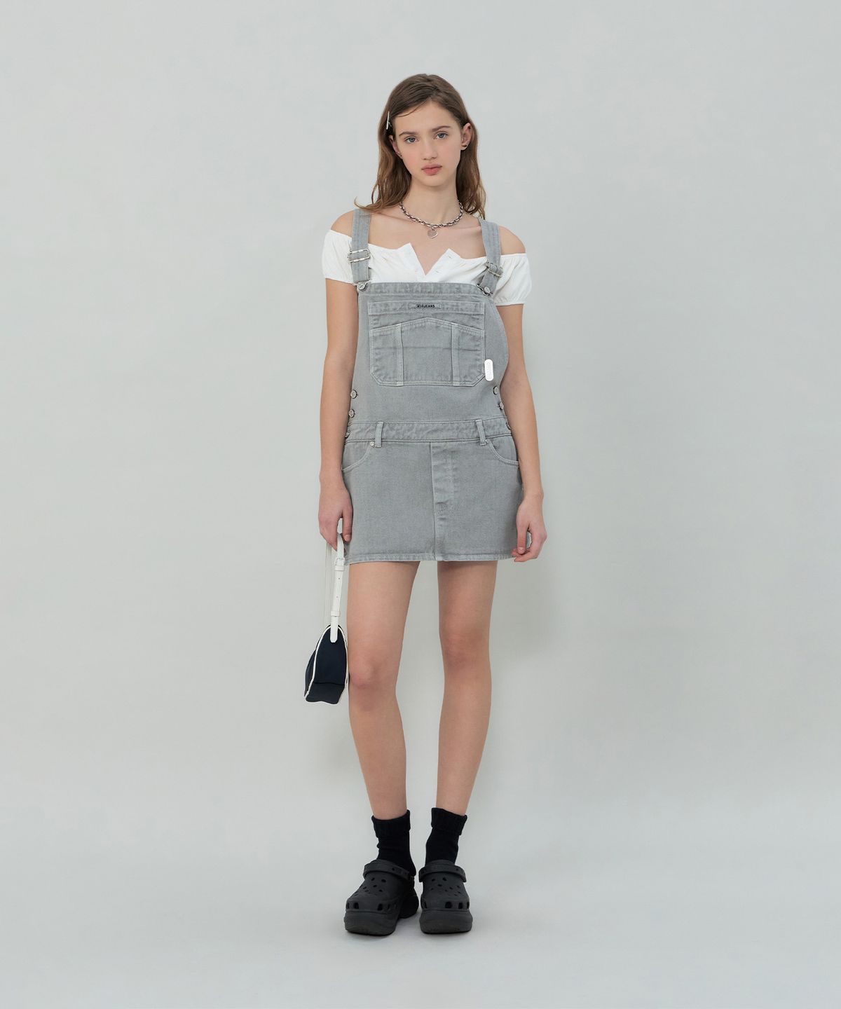 그로브(GROVE) BLAKE DENIM OVERALL (GREY)