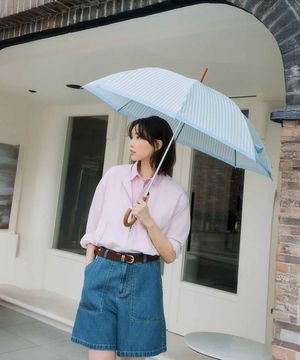 [애니웨더] 깅엄체크 장우산 - 스카이 블루