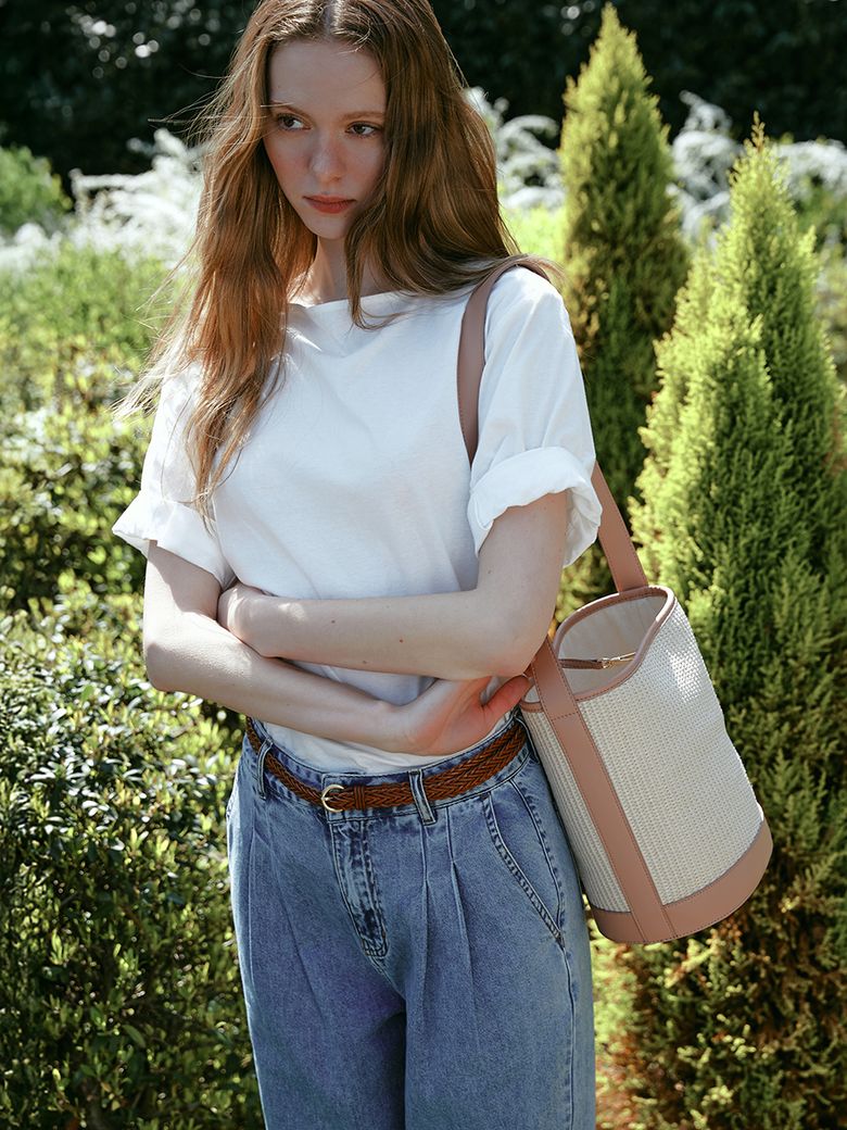 RAFFIA shoulder bag_SAND