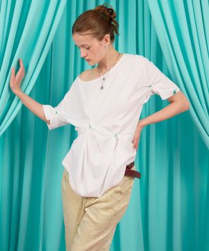 BUTTON T-SHIRT / white