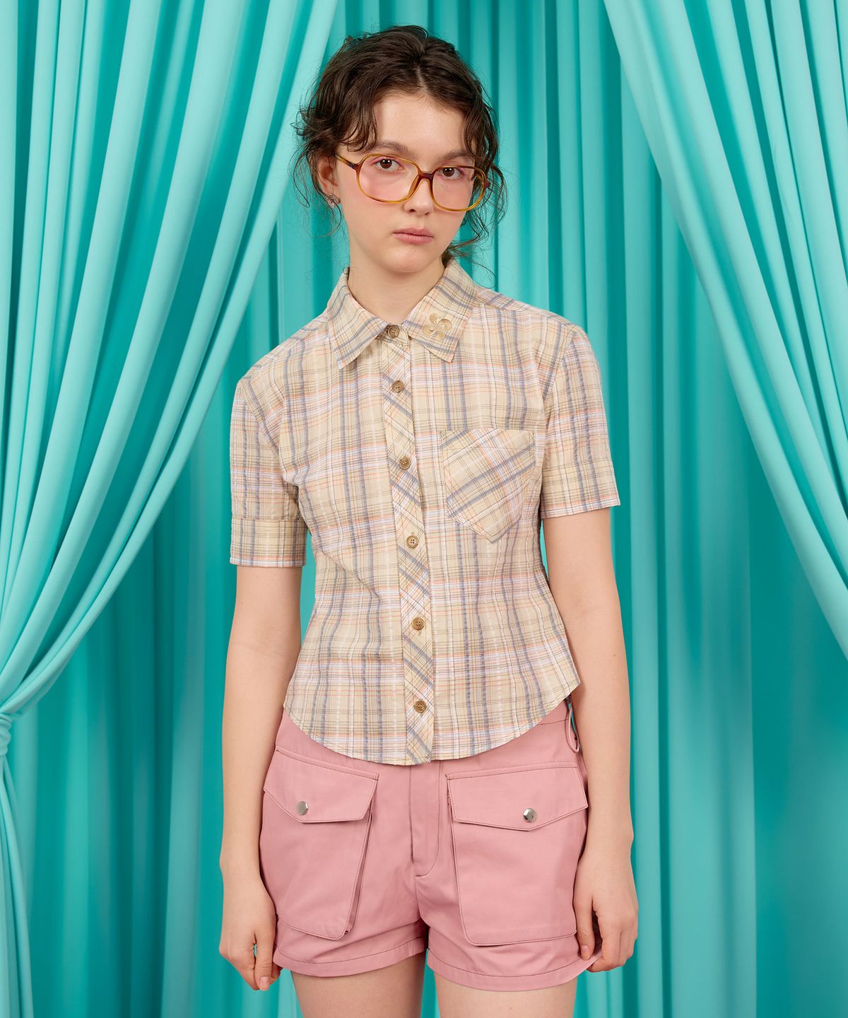 헤레틱(HERETIC) BACK CURVE SHORT SLEEVE SHIRT / butter