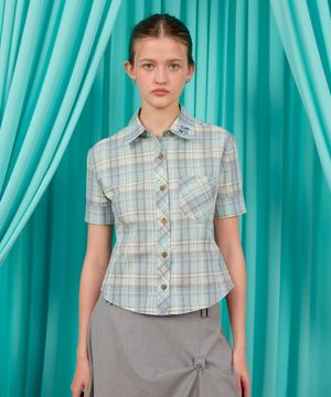 BACK CURVE SHORT SLEEVE SHIRT / mint