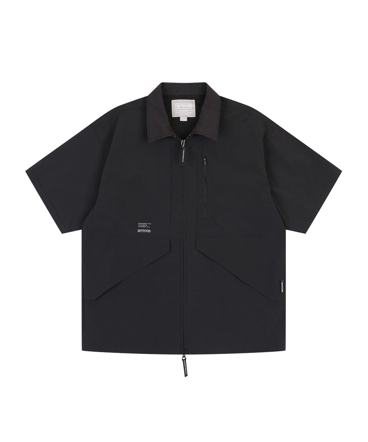 아웃도어 프로덕츠(OUTDOOR PRODUCTS) HALF SLEEVE ZIP-UP JUMPER (BLACK)