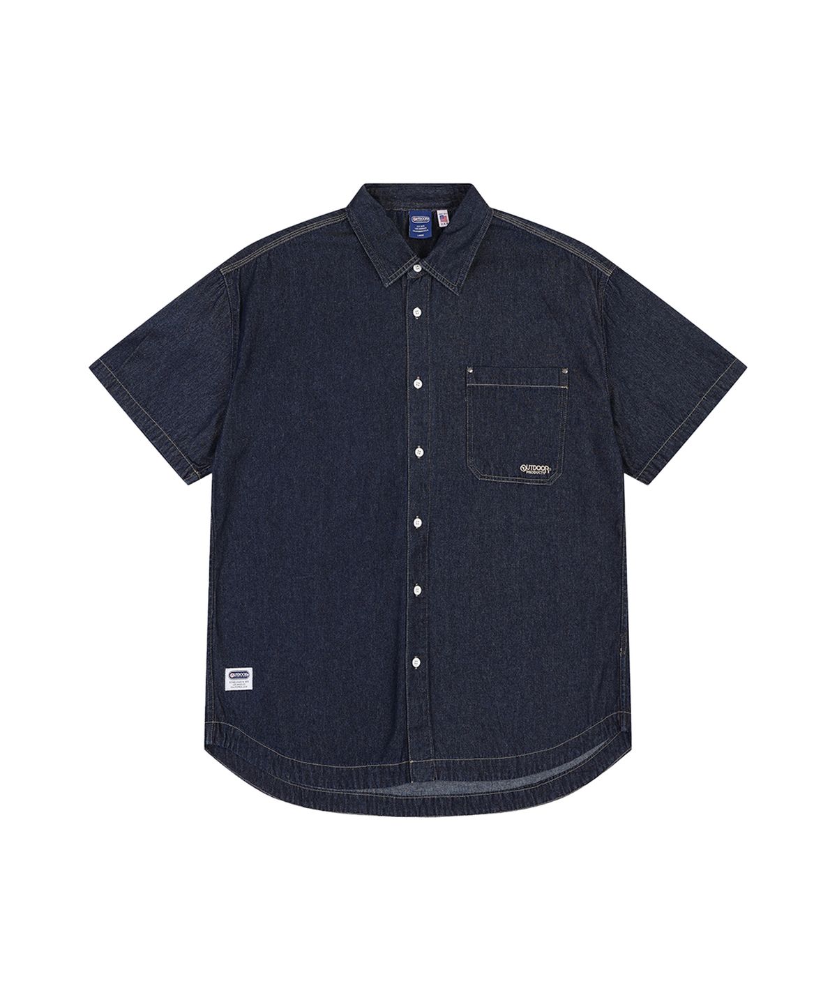 아웃도어 프로덕츠(OUTDOOR PRODUCTS) DENIM SHORT SLEEVE SHIRTS (BLUE)
