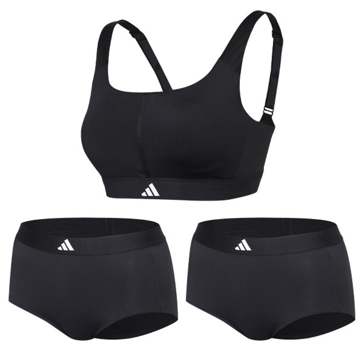 아디다스 언더웨어(ADIDAS UNDERWEAR) [브라1+팬티2] 아디다스 파워메쉬 퓨징 브라팬티 SET