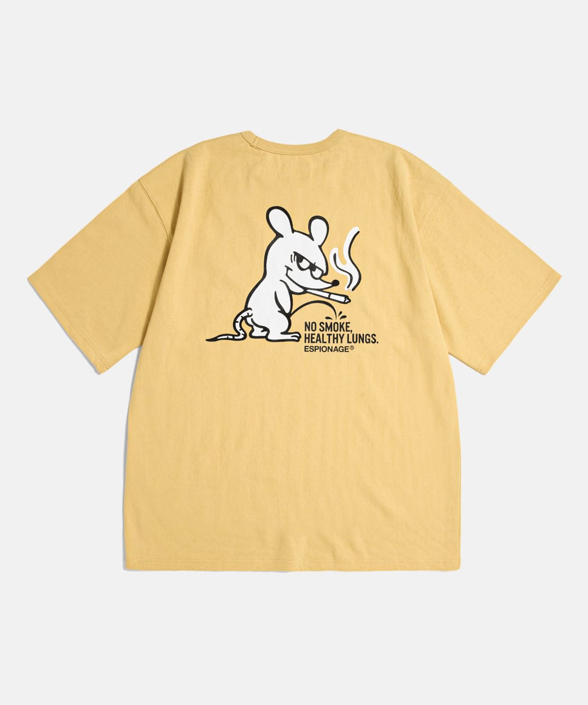 에스피오나지(ESPIONAGE) Smoking Rat(Peeing) Heavyweight Tee Vintage Yellow