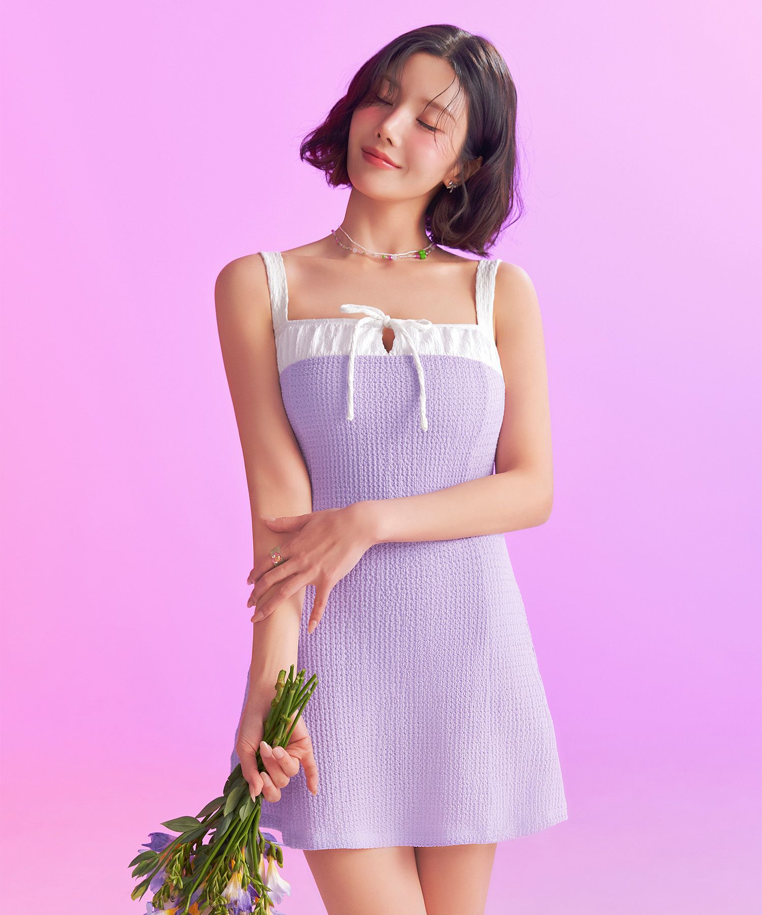 大学 兄弟割引 MUSINSA公式 | CORALIQUE Ribbon shirring monokini purple パンツ