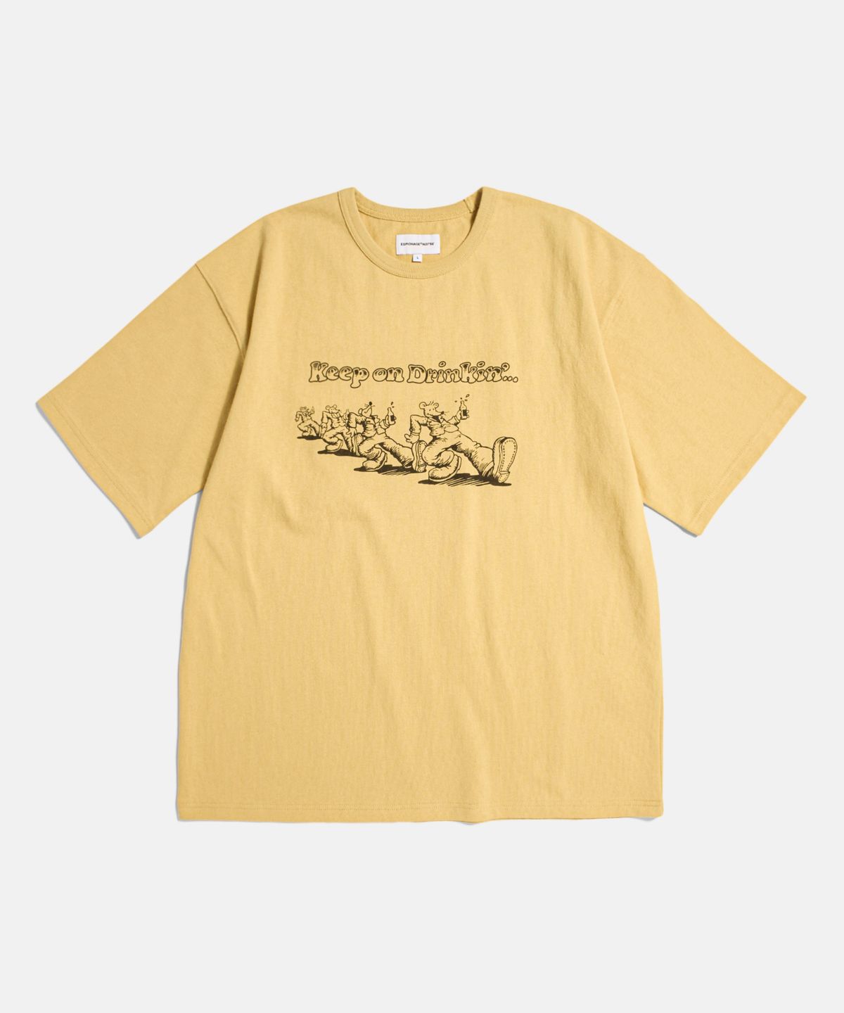 에스피오나지(ESPIONAGE) Keep on Drinkin Heavyweight Tee Vintage Yellow