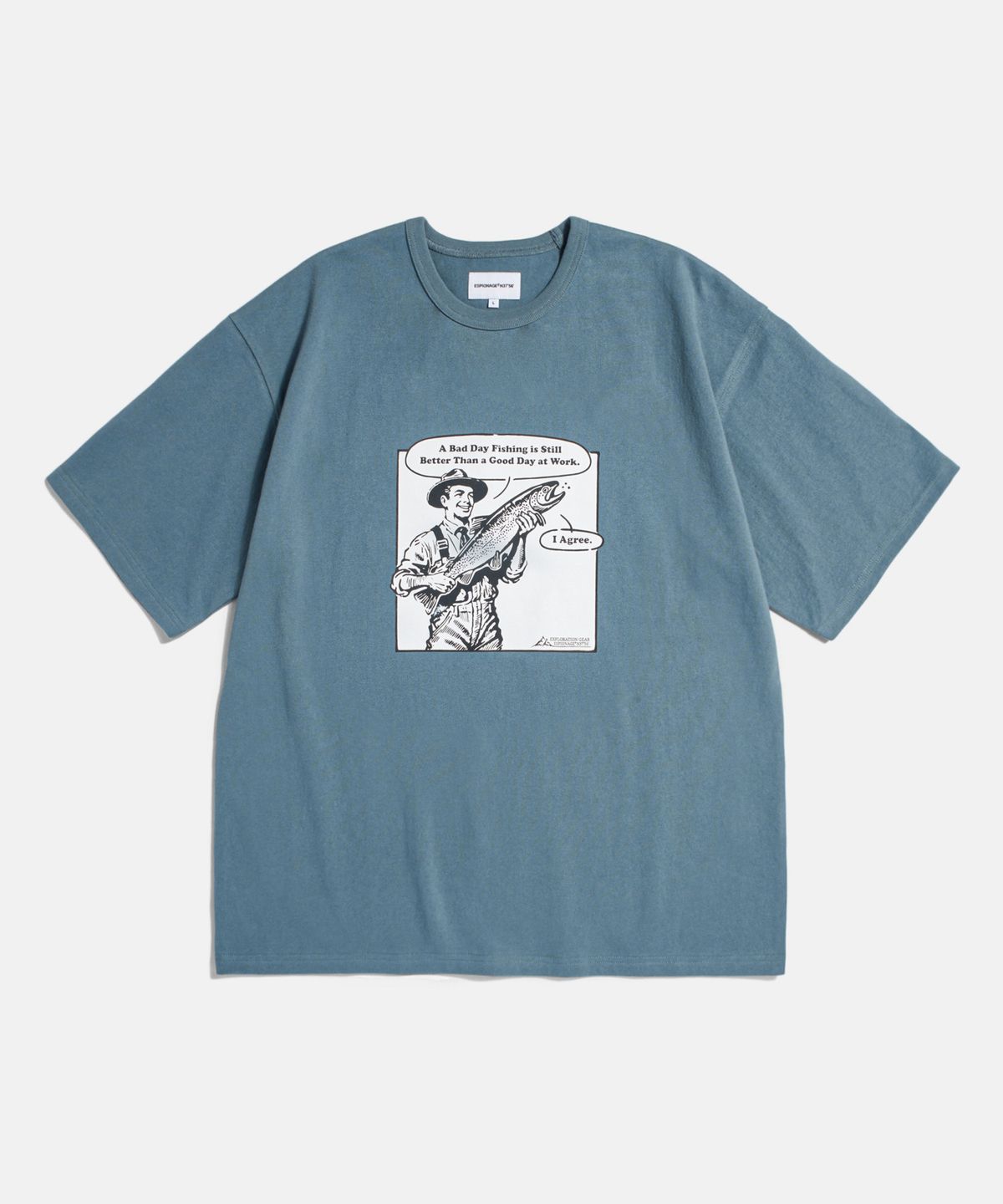 에스피오나지(ESPIONAGE) Fishing and Work Heavyweight Tee Faded Blue