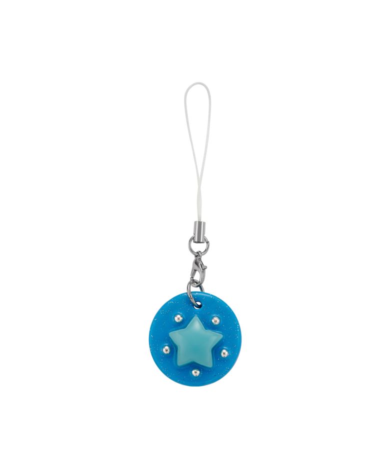 star round phone strap-blue