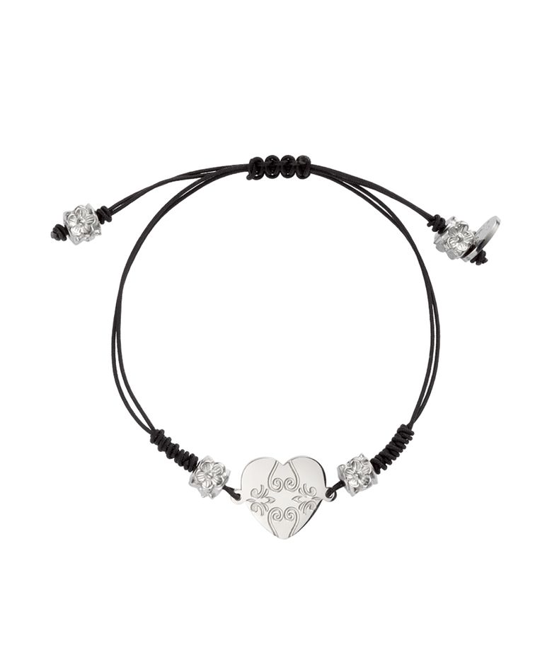 heart bloom bracelet-black