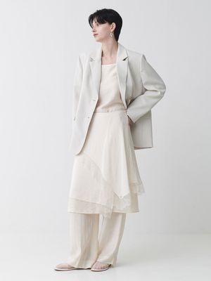 Asymmetry Lace Layered Skirt SW5MS256-03