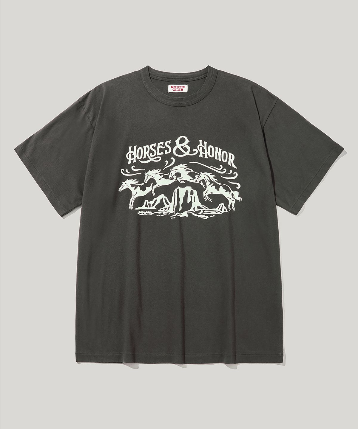 러스틱클럽(RUSTICCLUB) VINTAGE INSPIRED H&H T-SHIRT_CHARCOAL