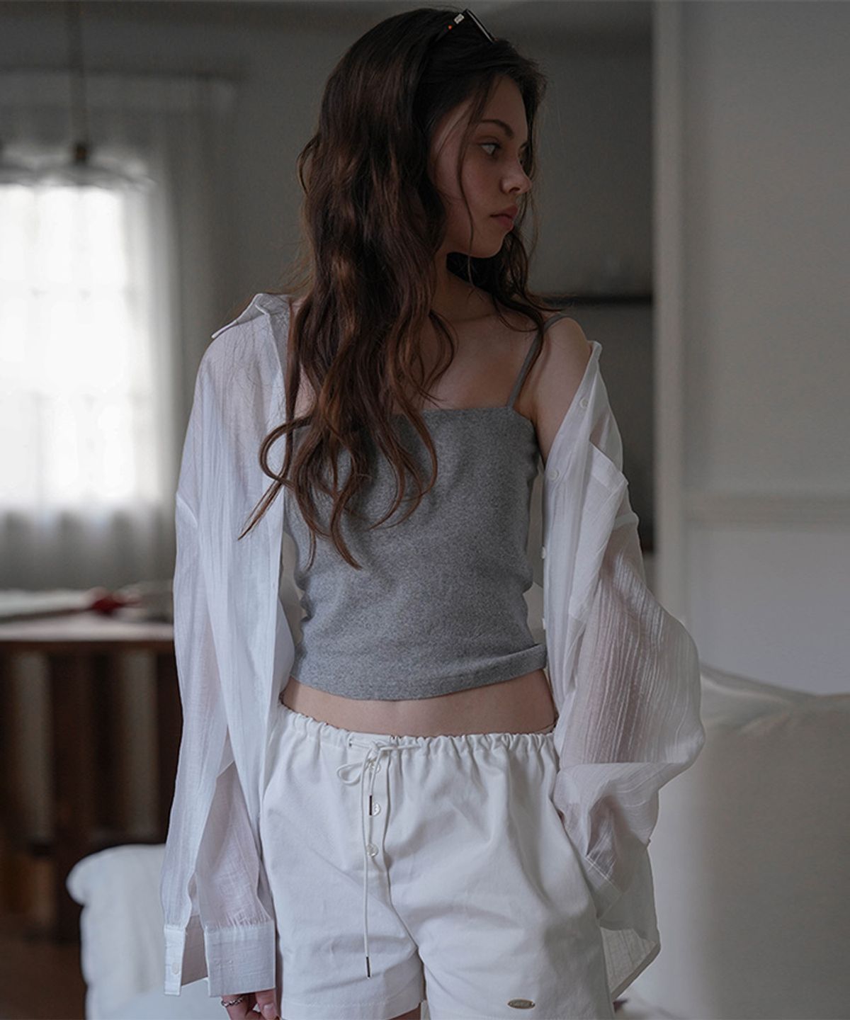 드헤베(DEHEVE) Summer Sheer Shirt [White]