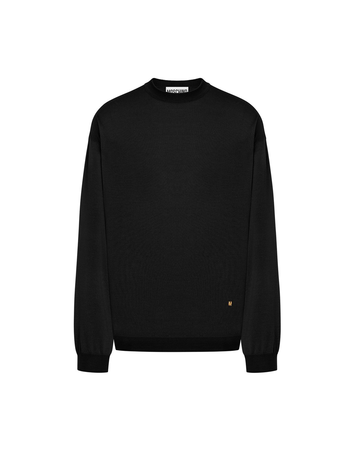 모스키노(MOSCHINO) 골든 엠 울 앤 실크 풀오버 니트