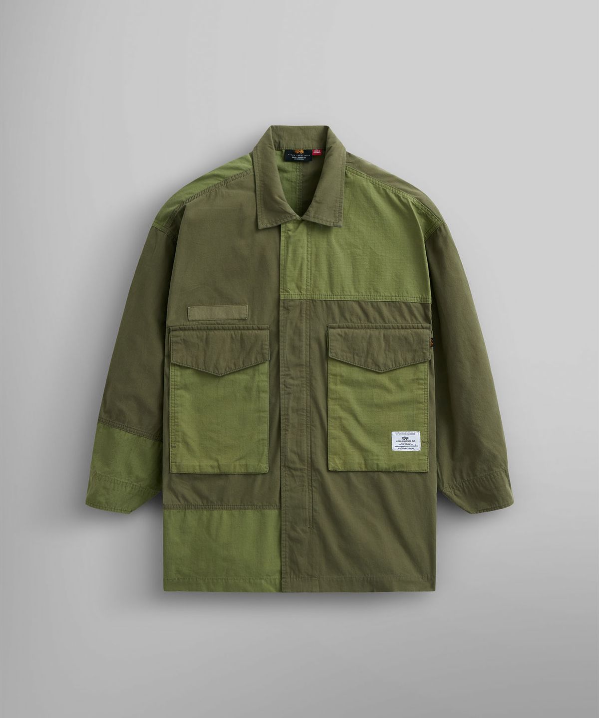 알파 인더스트리(ALPHA INDUSTRIES) 믹스 미디어 셔츠 자켓 우먼 OG-107 그린