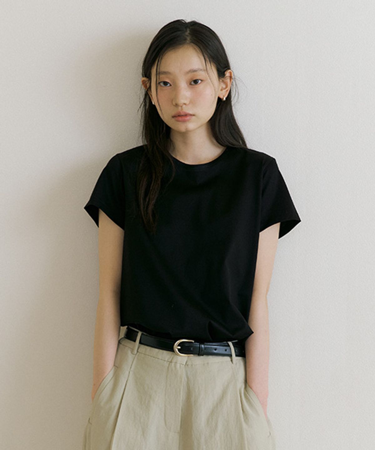 링서울(LINGSEOUL) essential silket t-shirts-black