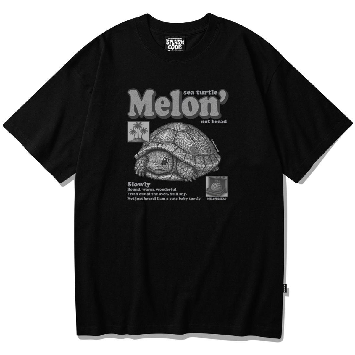 스플래시코드(SPLASHCODE) 반팔 티셔츠 블랙 - 메론빵(Melon Bread)