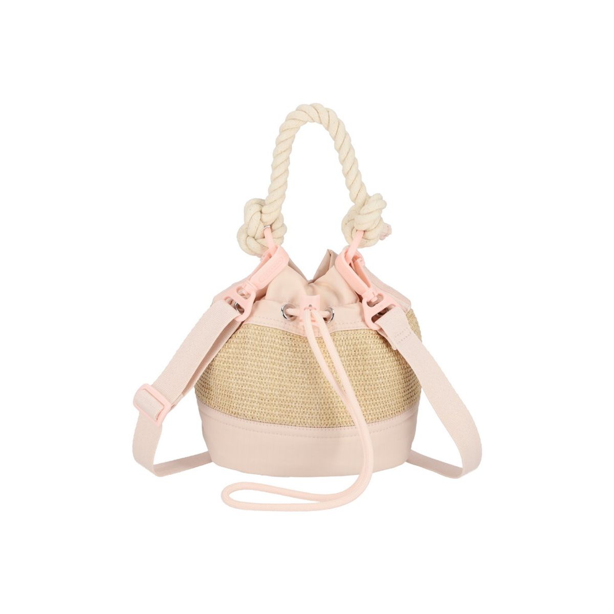 레스포색(LESPORTSAC) 피치 블러쉬 라피아 미니 버켓 토트백 [1423.LB19]