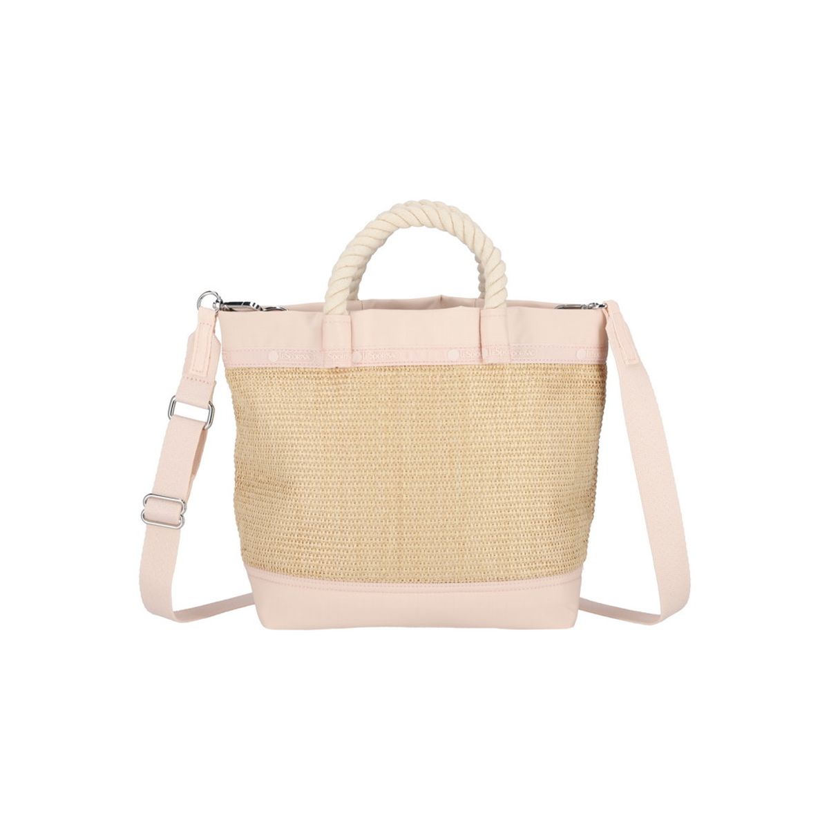 레스포색(LESPORTSAC) 피치 블러쉬 라피아 탑 핸들 크로스바디 [1028.LB19]