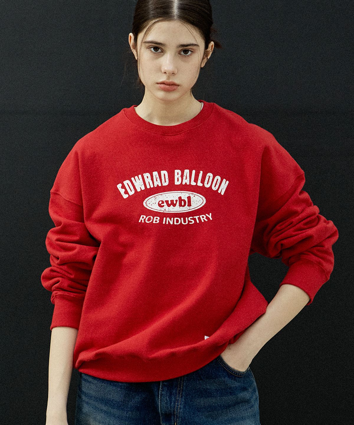 에드워드벌룬(EDWARD BALLOON) Sweatshirt with Crack logo - Redberry