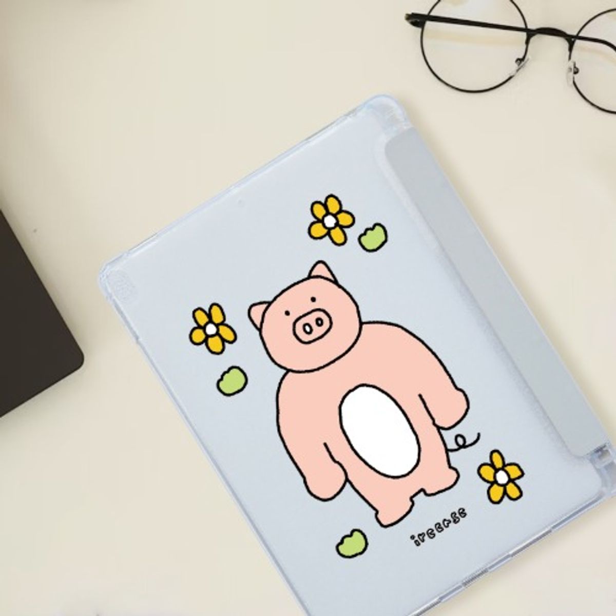 이레케이스앤굿즈(IRECASEGOODS) 어깡돼지 갤럭시탭 아이패드 애플펜슬 수납가능 풀커버 케이스