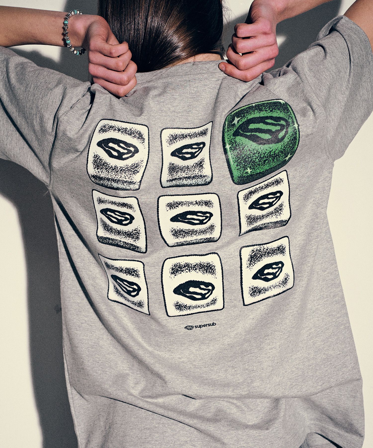 SUPERSUB ♥ Swayver Dice Short Sleeve T-Shirt MUSINSA | SUPERSUB Swayver Dice Short Sleeve T-Shirt - Grey