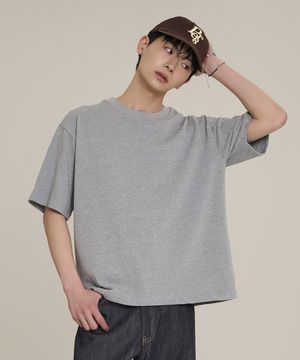 10수 헤비웨이트 크롭 반팔티-그레이